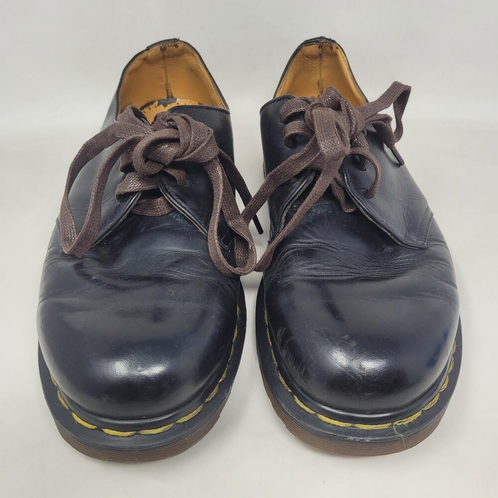 Vintage Dr. Martens Shoes Womens 10 Black Leather England Lace Up Oxfords 1461 - Picture 6 of 13